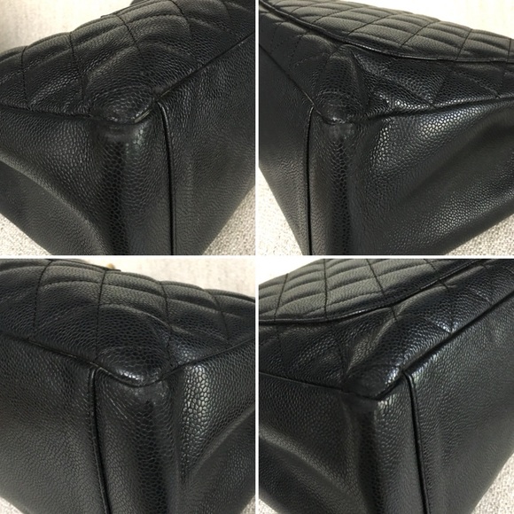 CHANEL Caviar Quilted Grand Shopping Tote GST tote bag black leather - Picture 15 of 16